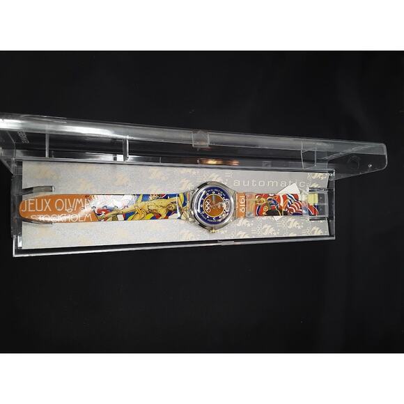 Vintage Swatch Automatic SAZ103 Stockholm 1912 Olympics NIB 1994